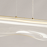 Люстра линейная с прозрачным волнообразным плафоном Wave Line варинант исполнения - 10 | Loft Concept в Твери