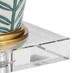 Настольная лампа овальная с тропическим принтом Stylized Aalm Leaves Motif варинант исполнения - 2 | Loft Concept в Твери