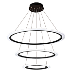 Люстра подвесная светодиодная с тремя черными кольцами и пультом управления Ring Horizontal варинант исполнения - 1 | Loft Concept в Твери
