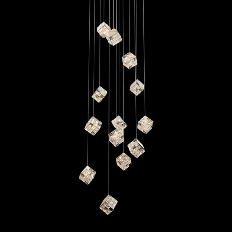 Люстра каскадная с мозаичным хрустальным оформлением Sparks of Crystal Прозрачный Хром Золотой Люстра каскадная с мозаичным хрустальным оформлением Sparks of Crystal Прозрачный Хром Золотой в Твери | Loft Concept