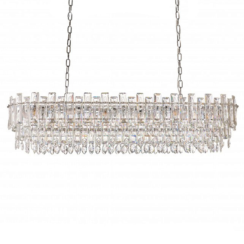 Люстра овальная с хрустальными подвесками Gorgeous Crystal Light Хром Прозрачный Золотой Люстра овальная с хрустальными подвесками Gorgeous Crystal Light Хром Прозрачный Золотой в Твери | Loft Concept