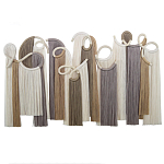 Настенный декор с бахромой белого и бежевого цвета Abstraction I варинант исполнения - 3 | Loft Concept в Твери