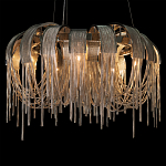 Люстра подвесная круглая с изогнутыми металлическими дугами и ниспадающими цепочками 65 см Atlantis Chain варинант исполнения - 14 | Loft Concept в Твери