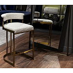 Стул барный букле бежевый с каркасом цвета матовое золото Tactility варинант исполнения - 5 | Loft Concept в Твери