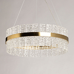 Люстра круглая золотого цвета с прозрачными рельефными стеклянными вставками Textured Glass Chandelier варинант исполнения - 4 | Loft Concept в Твери