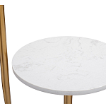 Торшер с мраморным столиком и золотым плафоном Ezio Floor Lamp варинант исполнения - 2 | Loft Concept в Твери