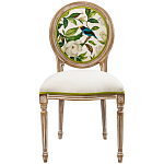 Стул бежевый из натурального бука с изображением птиц и цветов Blooming White Magnolias варинант исполнения - 1 | Loft Concept в Твери