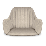 Барный стул со спинкой и подлокотниками на 4-х коричневых деревянных ножках Бежевый Велюр Ava Charm варинант исполнения - 4 | Loft Concept в Твери