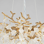 Люстра подвесная золотого цвета с декоративными ветвями и прозрачными рельефными подвесками FAIRYTREE Light варинант исполнения - 7 | Loft Concept в Твери