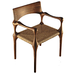 Стул из Ореха с плетеным сидением Kronos Dining Chair Brown варинант исполнения - 1 | Loft Concept в Твери