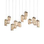 Подвесной светильник линейный с плафонами волнистой формы из фактурного стекла Big Wave варинант исполнения - 7 | Loft Concept в Твери