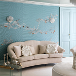 Обои с вышивкой ручной работы Amami Waves Moonbeam colourway on silk moire варинант исполнения - 1 | Loft Concept в Твери