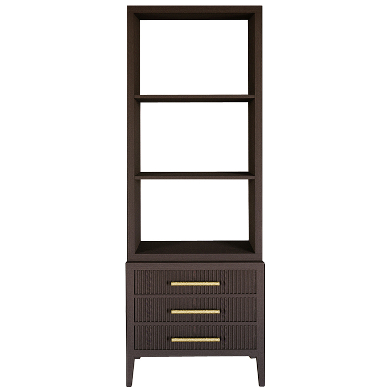 Этажерка Primo с ящиками шпон Темный орех Темный дуб Золотой в Твери | Loft Concept 