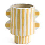 Ваза из фаянса Brighter than the Stars жёлтая полоска варинант исполнения - 1 | Loft Concept в Твери