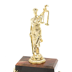 Часы настольные бронзовые из натурального камня Яшма с декором в виде Фемиды Themis Stone Clock варинант исполнения - 3 | Loft Concept в Твери