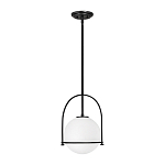 Подвесной светильник с белым плафоном в форме шара в арочной подвеске Hinkley варинант исполнения - 1 | Loft Concept в Твери