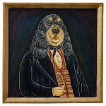 Картина в квадратной раме Chinoiserie Spaniel Dog Portrait варинант исполнения - 1 | Loft Concept в Твери