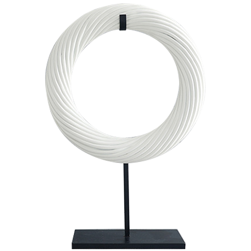 Декоративная статуэтка Кольцо на подставке White Ring Statuette Белый Черный Декоративная статуэтка Кольцо на подставке White Ring Statuette Белый Черный в Твери | Loft Concept