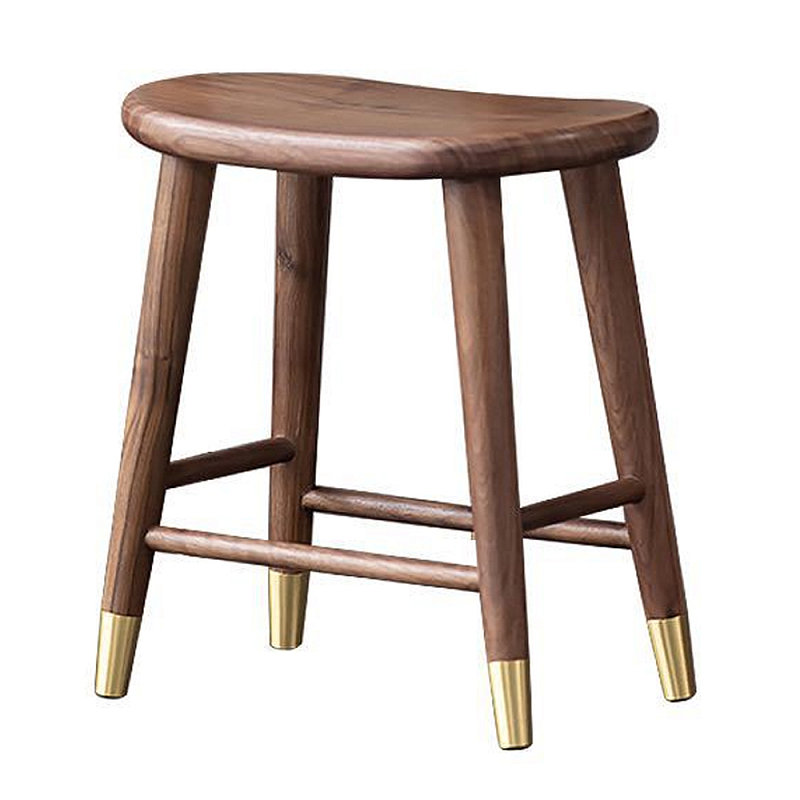 Табурет деревянный на золотистых ножках Moon Walnut Furniture Орех Золотой Табурет деревянный на золотистых ножках Moon Walnut Furniture Орех Золотой в Твери | Loft Concept