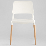 Пластиковый стул на ножках из массива бука Ferret White варинант исполнения - 3 | Loft Concept в Твери