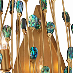 Бра настенное золотое с декором из бирюзовых элементов Peacock Tail варинант исполнения - 1 | Loft Concept в Твери