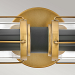 Бра для ванных комнат горизонтальное с 2-мя прозрачным цилиндрическим плафонами на круглом основании Hinkley варинант исполнения - 3 | Loft Concept в Твери