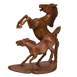 Статуэтка из дерева в виде лошадей Scowns варинант исполнения - 1 | Loft Concept в Твери