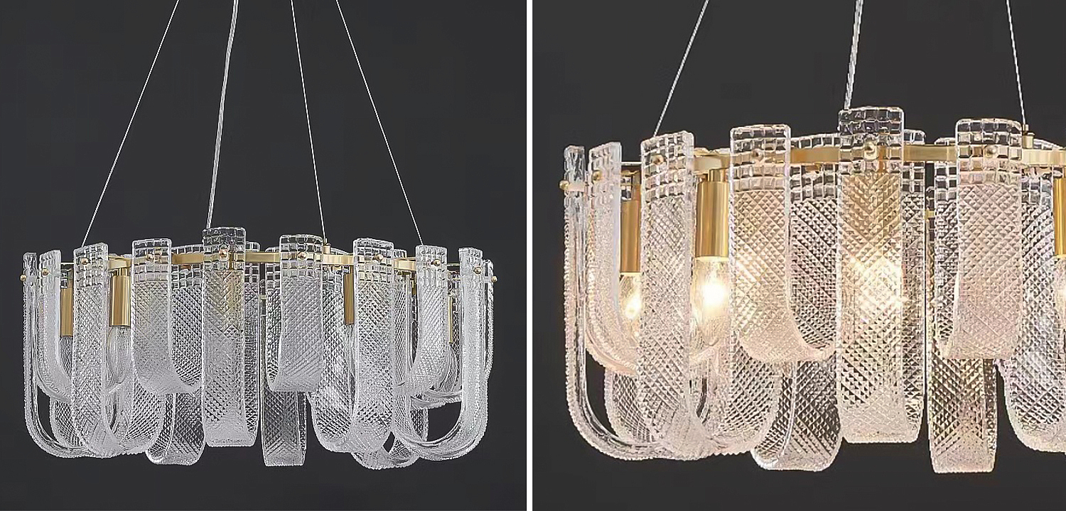 Люстра Prudence Textured Glass Chandelier Люстра Prudence Textured Glass Chandelier - Loft-Concept в Твери