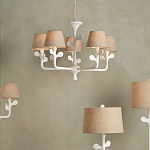 Настольная лампа с белым каркасом и тканевым абажуром Natural Stems варинант исполнения - 5 | Loft Concept в Твери