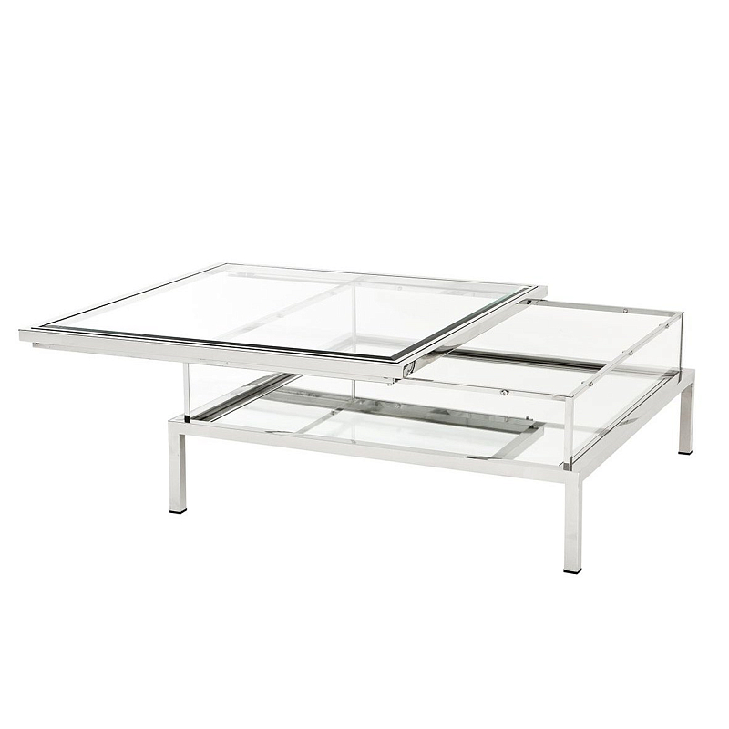 Журнальный стол Eichholtz Coffee Table Harvey Нержавеющая сталь Прозрачное Стекло Журнальный стол Eichholtz Coffee Table Harvey Нержавеющая сталь Прозрачное Стекло в Твери | Loft Concept