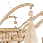 Люстра из деревянных бусин с подвесками в виде капель Wooden Beads варинант исполнения - 3 | Loft Concept в Твери