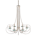 Люстра серебряного цвета с изогнутыми элементами каркаса Twisted Iron Chandelier варинант исполнения - 1 | Loft Concept в Твери