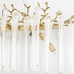 Люстра подвесная прямоугольная с бронзовыми акцентами и прозрачными стеклянными каплями Droplet Chandelier варинант исполнения - 5 | Loft Concept в Твери