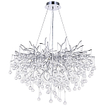 Люстра с хрустальными подвесками капли серебро Droplet Silver Chandelier 15 варинант исполнения - 2 | Loft Concept в Твери