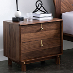 Прикроватный деревянный столик с ящиками Moon Walnut Furniture варинант исполнения - 1 | Loft Concept в Твери