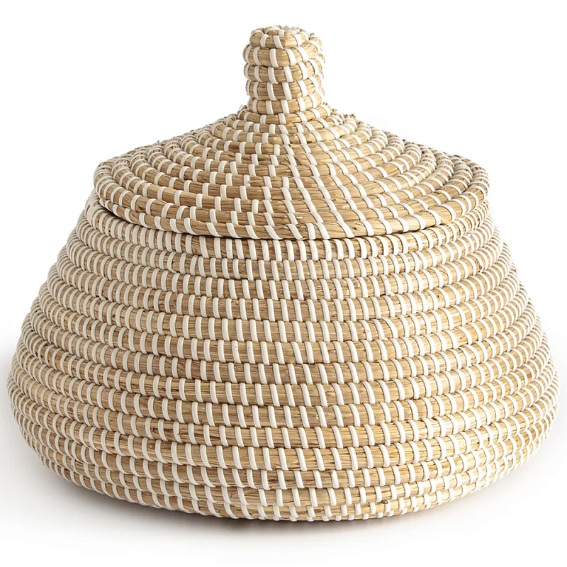 Корзина с крышкой Lindsay Wicker Basket Бежевый Корзина с крышкой Lindsay Wicker Basket Бежевый в Твери | Loft Concept