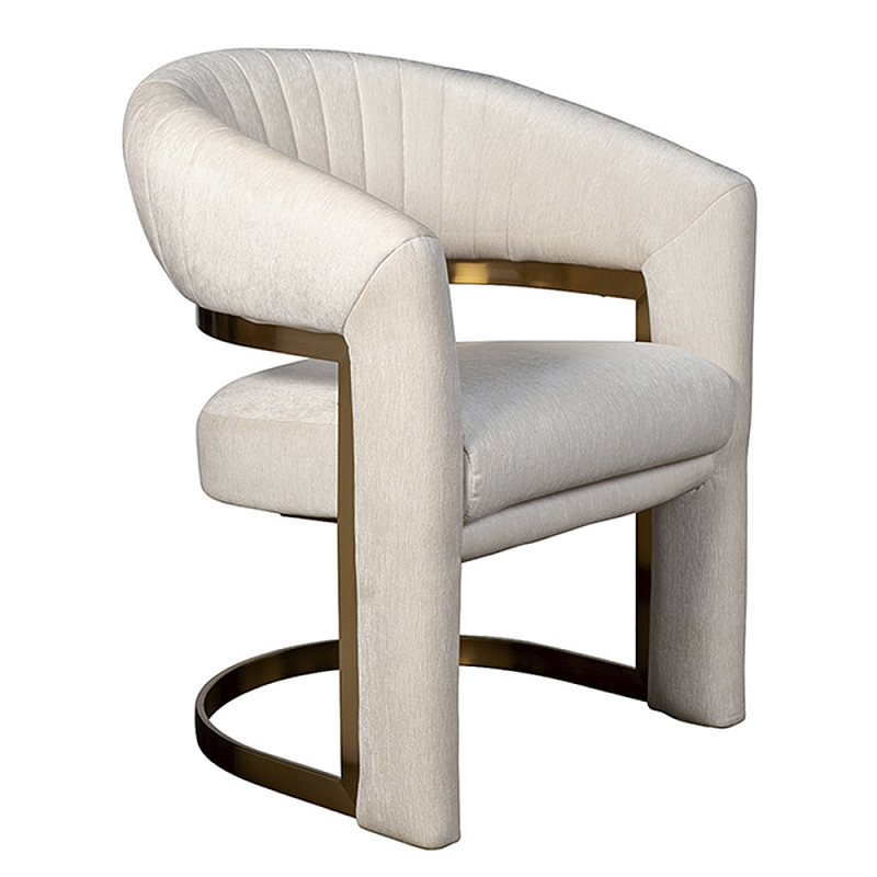 Полукресло Valbonne Chair cream velour Кремовый Золотой в Твери | Loft Concept 