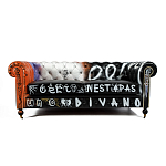 Диван Честерфильд граффити graffiti Orange Sofa натуральная кожа варинант исполнения - 3 | Loft Concept в Твери