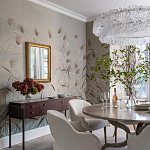 Обои ручная роспись Wild Grasses Special Colourway on Pale Grey dyed silk варинант исполнения - 1 | Loft Concept в Твери