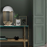 Консоль овальной формы золотая с полкой для хранения Craig варинант исполнения - 3 | Loft Concept в Твери