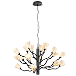 Люстра подвесная черного цвета с ветвями и белыми фарфоровыми цветами Floralis варинант исполнения - 8 | Loft Concept в Твери