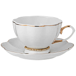 Чайный сервиз из фарфора со стразами на 6 персон 15 предметов Shine Porcelain варинант исполнения - 1 | Loft Concept в Твери