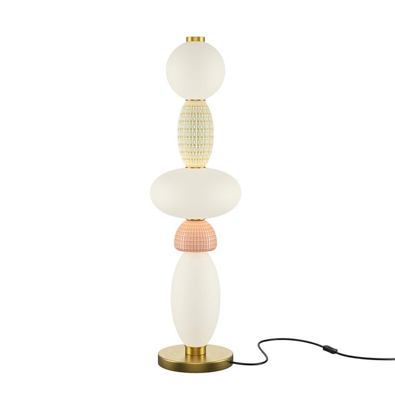 Настольный светильник Adore 3000К 23Вт Белый Бежевый Розовый Латунь в Твери | Loft Concept 