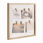 Рамка для фото с подсветкой c 6-ю деревянными прищепками в комплекте Photo Backlight варинант исполнения - 1 | Loft Concept в Твери