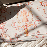 Мягкая банкетка из массива бука серая с растительным орнаментом Raffael Grey Floral Banquette варинант исполнения - 2 | Loft Concept в Твери