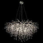 Люстра подвесная с прозрачными стеклянными подвесками в форме капель Диаметр 100 см Droplet Chandelier варинант исполнения - 15 | Loft Concept в Твери