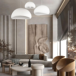 Подвесной светильник с куполообразным белым фактурным абажуром Sergey Makhno варинант исполнения - 7 | Loft Concept в Твери