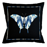 Подушка декоративная бабочка с синим узором Ikat Pattern варинант исполнения - 1 | Loft Concept в Твери