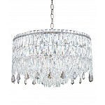 Люстра круглая с хрустальными подвесками на серебряном каркасе Roul Crystal Light варинант исполнения - 6 | Loft Concept в Твери