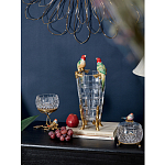 Ваза из прозрачного стекла с бронзовыми ножками и фигурками попугаев Eden Garden porcelain and bronze варинант исполнения - 2 | Loft Concept в Твери